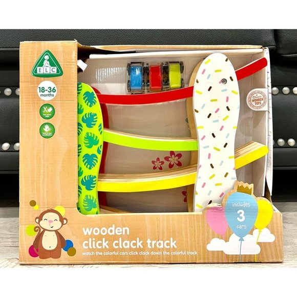 Wooden click clack toys for kids toddlers with cars educational learning toy - Picture 5 of 6